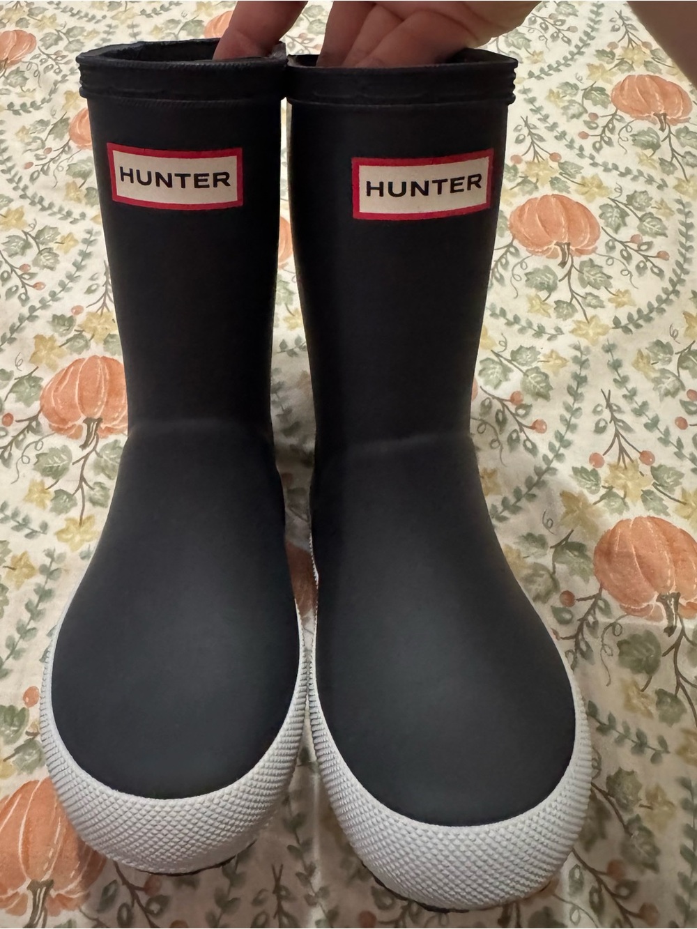 Hunter Kids First Classic Rain Boots Black Rubber Pull-On Unisex Kids US 8